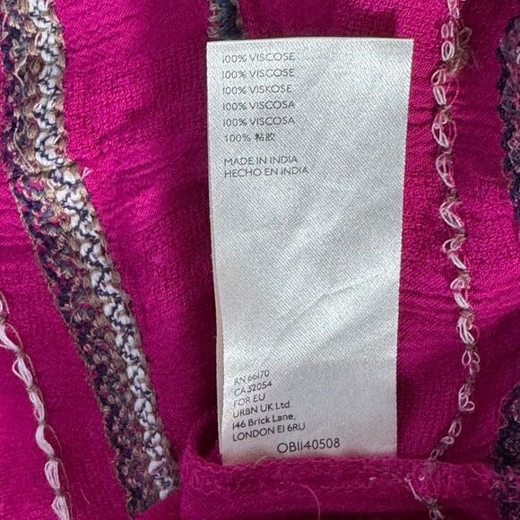 Free People Delilah Women's Hot Pink Wrap Bodice Dress NO BELT Sz M - Picture 8 of 8